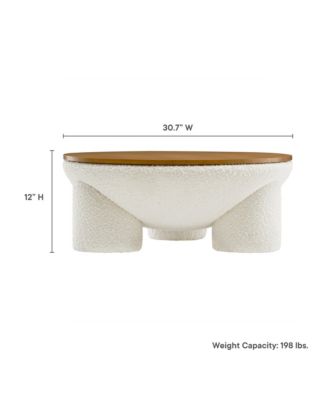  Tridome Round Boucle Upholstered Storage Coffee Table