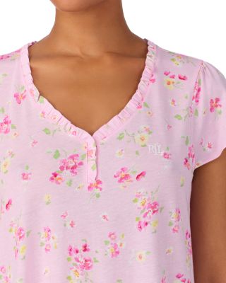 Flutter Sleeve Knit Ruffle Nightgown