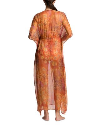 Printed Midi Swim Cover Up Caftan