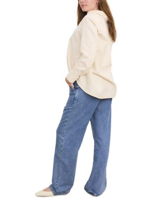 The Drapey Denim Wide Leg Maternity Pant in Vintage Dream Blue