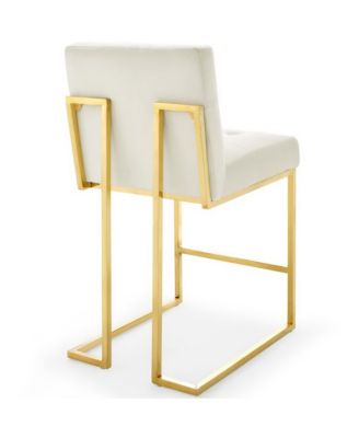  Privy Gold Stainless Steel Performance Velvet Counter Stool