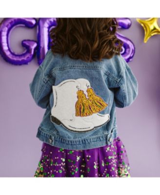 Girls' Mardi Boots Sequin Patch Denim Jacket - Little Kid, Big Kid