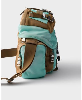  Antiqued Re-Nylon and Leather Shoulder Bag