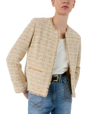 Talia Tweed Collarless Jacket