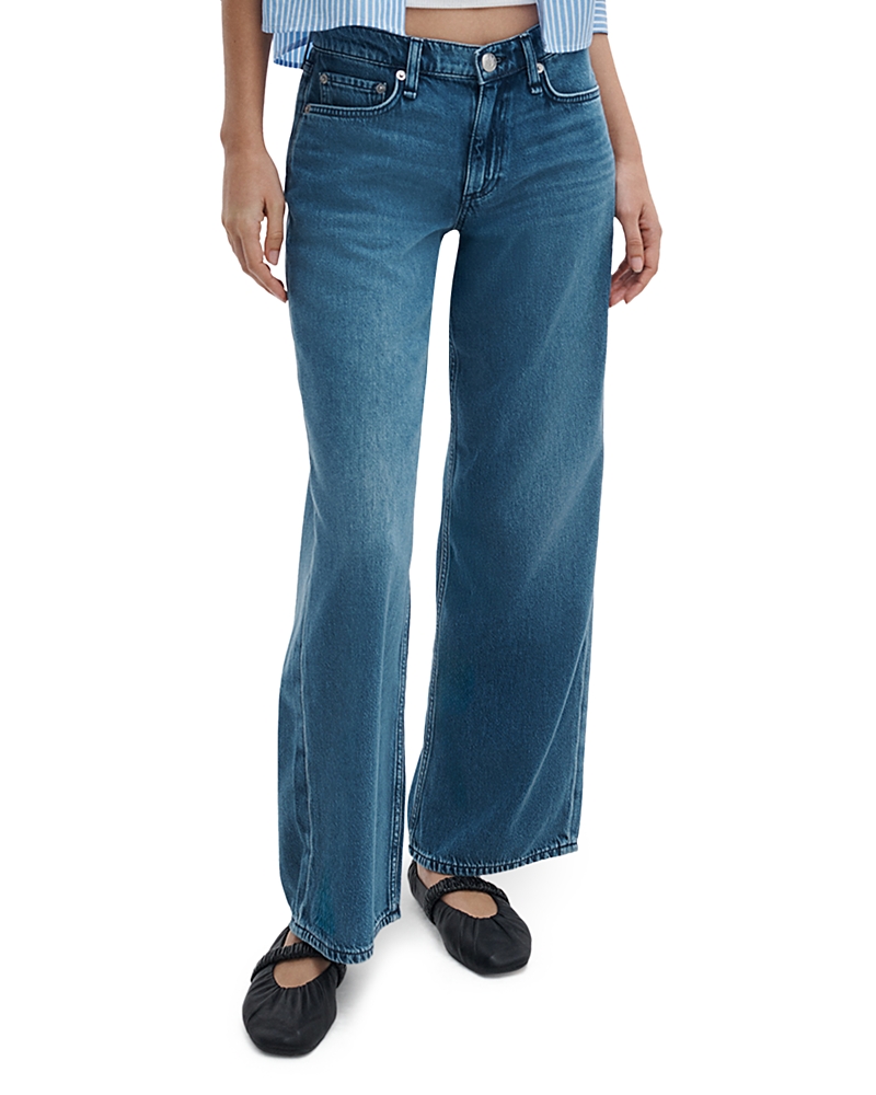 rag & bone Saige Mid Rise Straight Leg Ankle Jeans in River