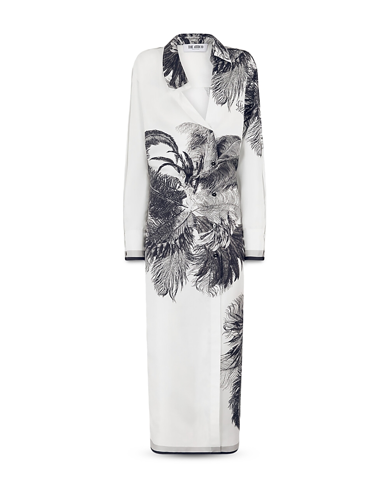 Attico Silk Midi Dress In White