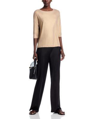 Boat Neck Three Quarter Sleeve Tee