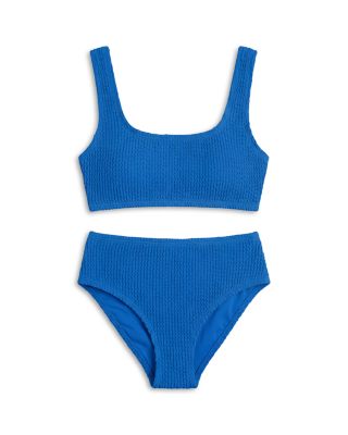 Girls' Crinkle Square Neck Two Piece Swimsuit - Big Kid