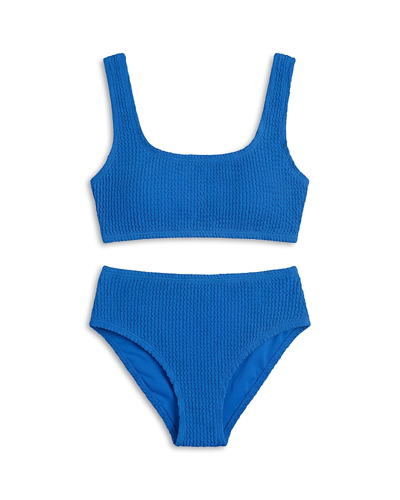 Limeapple Girls' Crinkle Square Neck Two Piece Swimsuit - Big Kid