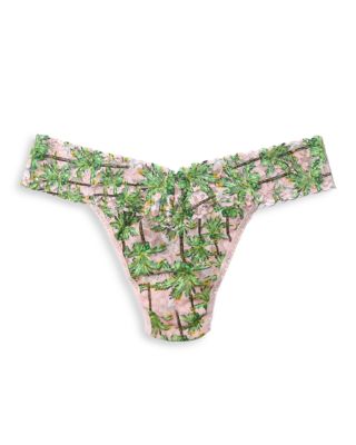 Printed Signature Lace Low Rise Thong