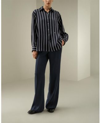  Silk Twill Striped Button-Down Shirt