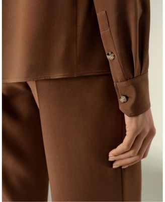  Basic Silk Spread Collar Shirt