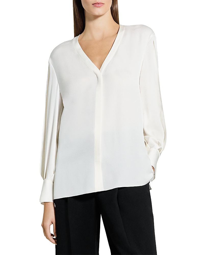Theory Silk Volume Sleeve Blouse