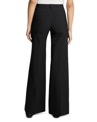 Wool Blend Fluid Flared Pants