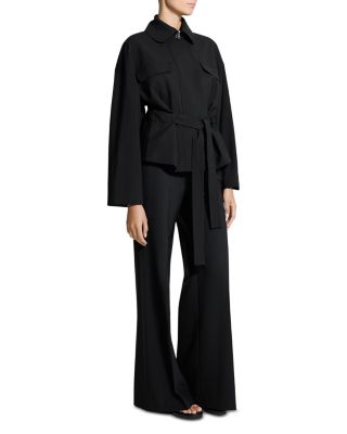 Wool Blend Cinched Flight Jacket