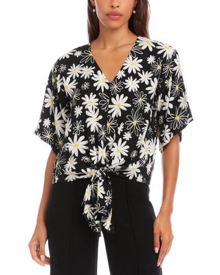 Flutter Sleeve Tie Front Top