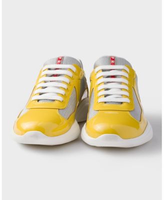 Men's America's Cup Sneakers Patent Leather and Technical Fabric in Yellow