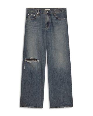 Relaxed Fit Distressed Jeans in Tinted Vintage Blue