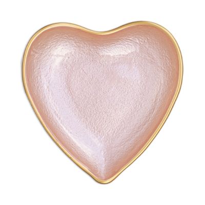 Baroque Glass Pink Heart Plate