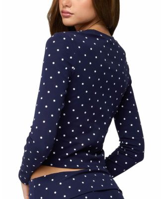 Daliya Polka Dot Long Sleeve Top