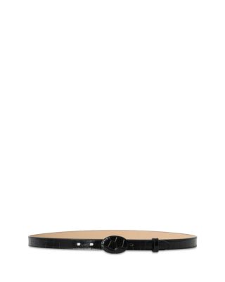 Women's June Slim Croc Embossed Leather Belt