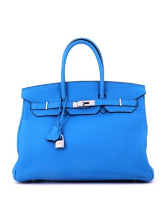 Birkin 35 Handbag Verso Togo with Palladium Hardware