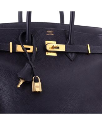 Birkin 35 Handbag Blue Togo with Gold Hardware