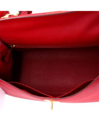 Kelly 32 Handbag Red Epsom with Gold Hardware