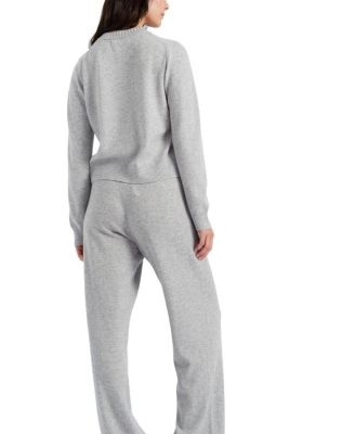  Women s Wool-Cashmere Cropped Crewneck Cardigan