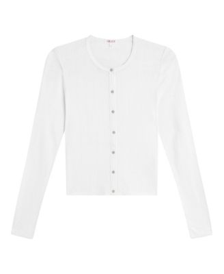 Pointelle Crop Cardigan