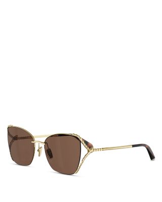 Serpenti Viper Rectangular Sunglasses, 56mm