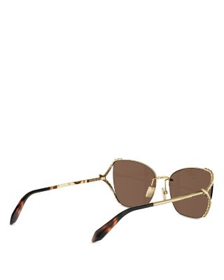 Serpenti Viper Rectangular Sunglasses, 56mm