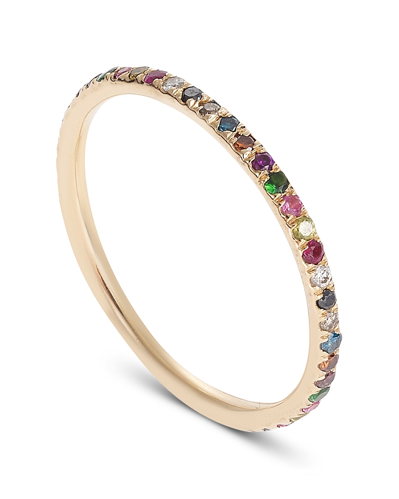 Ileana Makri 18K Yellow Gold Fine Classic Multi Gemstone Rainbow Eternity Band