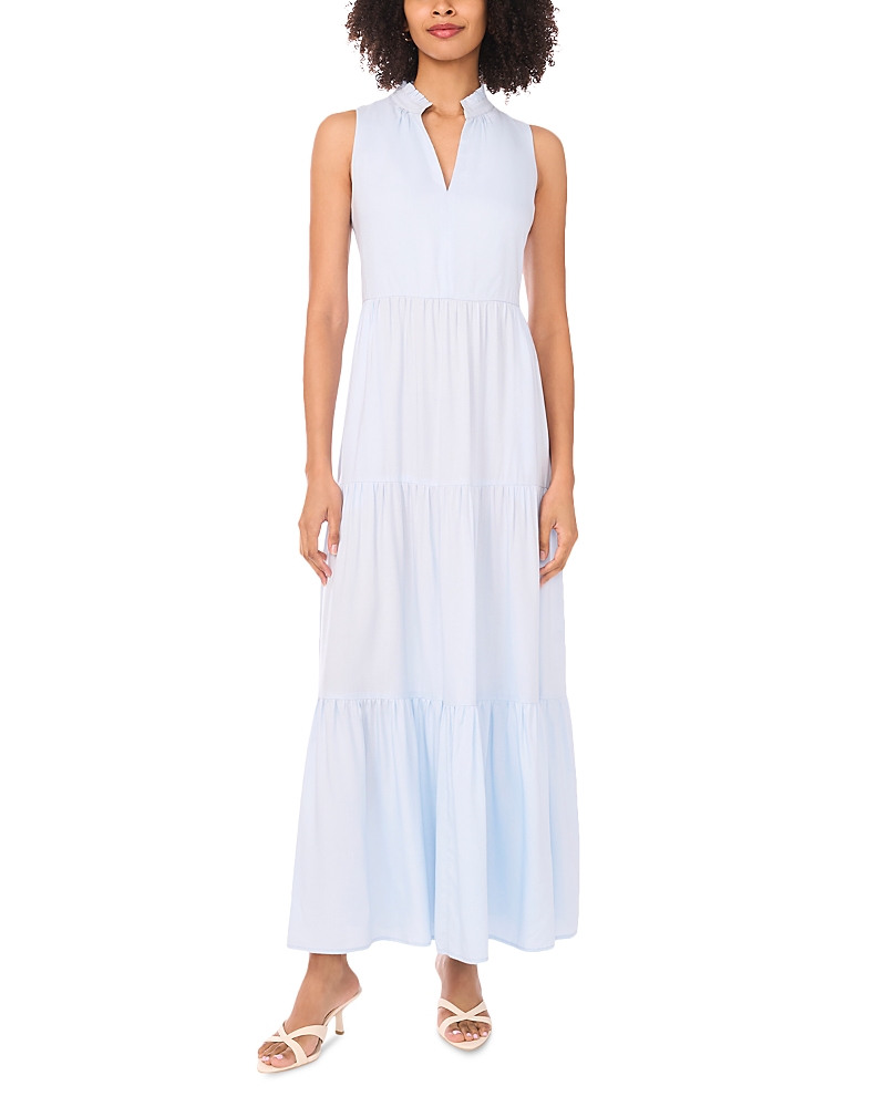 Vince Camuto V Neck Sleeveless Tiered Maxi Dress