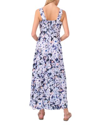 Smocked Back Challis Maxi Dress