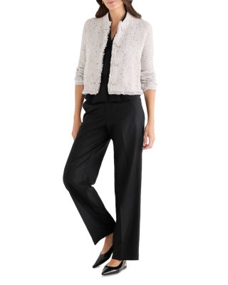 Fringe Mix Knit Bomber Jacket