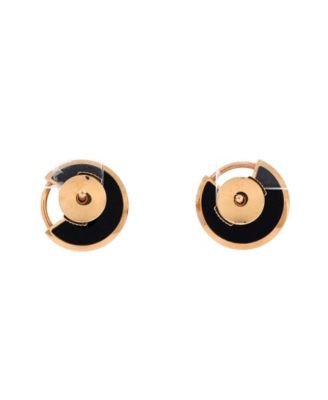  XS Amulette Stud Earrings 18K Rose Gold with Diamond and Onyx