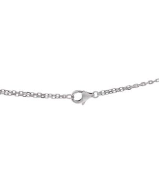  2 Diamonds Love Pendant Necklace 18K White Gold with Diamonds 16"