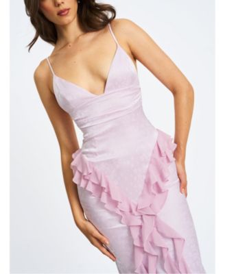  Paolina Jacquard Ruffle Mermaid Maxi Dress