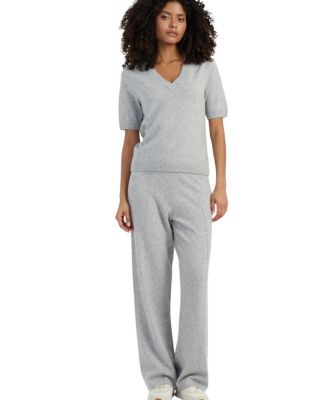  Women's Wool Cashmere Wide Leg Track Pants