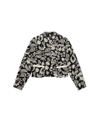  Women's Jacquard Floral Cropped Jacket