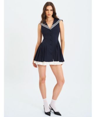  Calliope Sailor Pleated Mini Dress