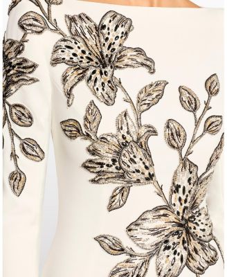 Slipper Orchid Floral-Embellished Maxi Dress