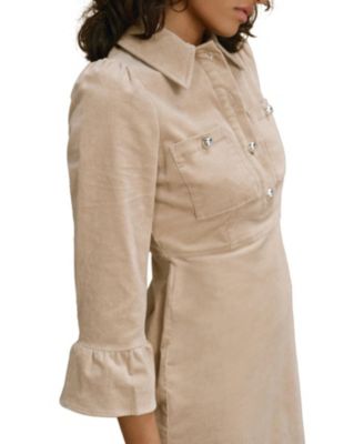  Women's Corduroy Midi Dress