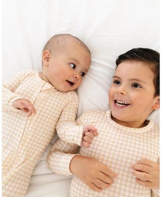  Boys' Sandstone Gingham Bamboo Sleeper - Baby