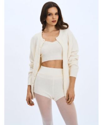  Sera Wool-Blend Ribbed Knit Mini Shorts