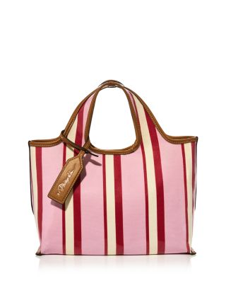 Mini Dual Stripe Canvas Market Tote Bag