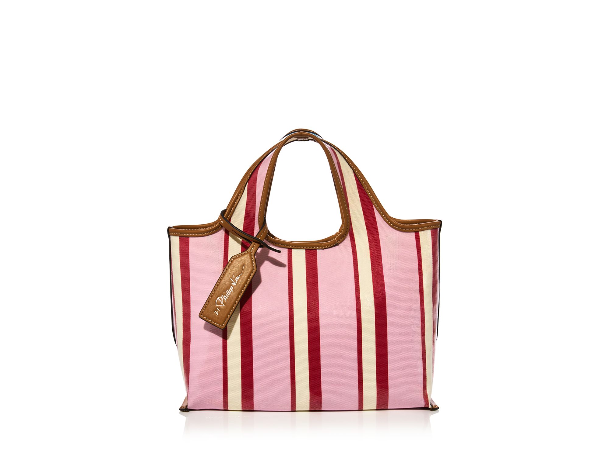Mini Dual Stripe Canvas Market Tote Bag - Image 1