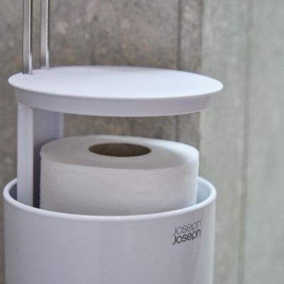 Easy Store™ Toilet Paper Roll Holder with Concealed Storage - White