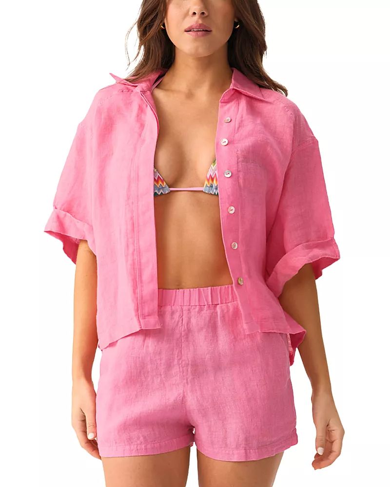 Pq Swim Linen Cover Up Top